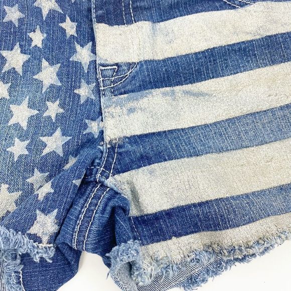 Justice Shimmer Star Print denim festival shorts - Picture 4 of 8